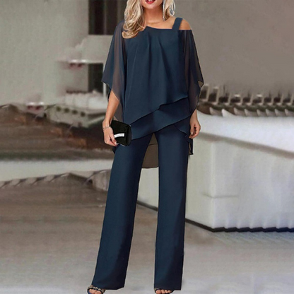 ⏳Time-Limited Special⏰Women’s Irregular Chiffon Tops & Wide-Leg Pants Set