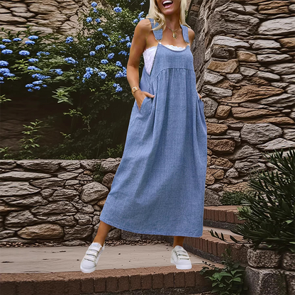 ⏳Time-Limited Special⏰Women's Casual Loose Overall Dress – Relaxed Fit, Side Pockets & Breathable Fabric ✨