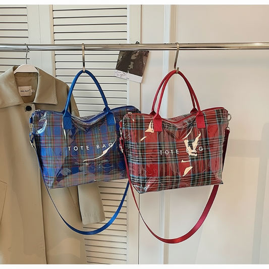 ⏳Time-Limited Special⏰Women's Plaid PVC Tote Bag