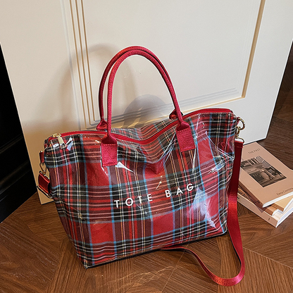 ⏳Time-Limited Special⏰Women's Plaid PVC Tote Bag