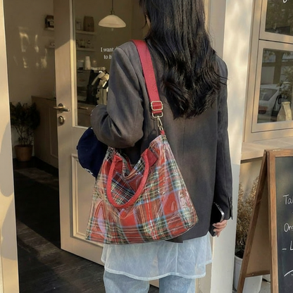 ⏳Time-Limited Special⏰Women's Plaid PVC Tote Bag