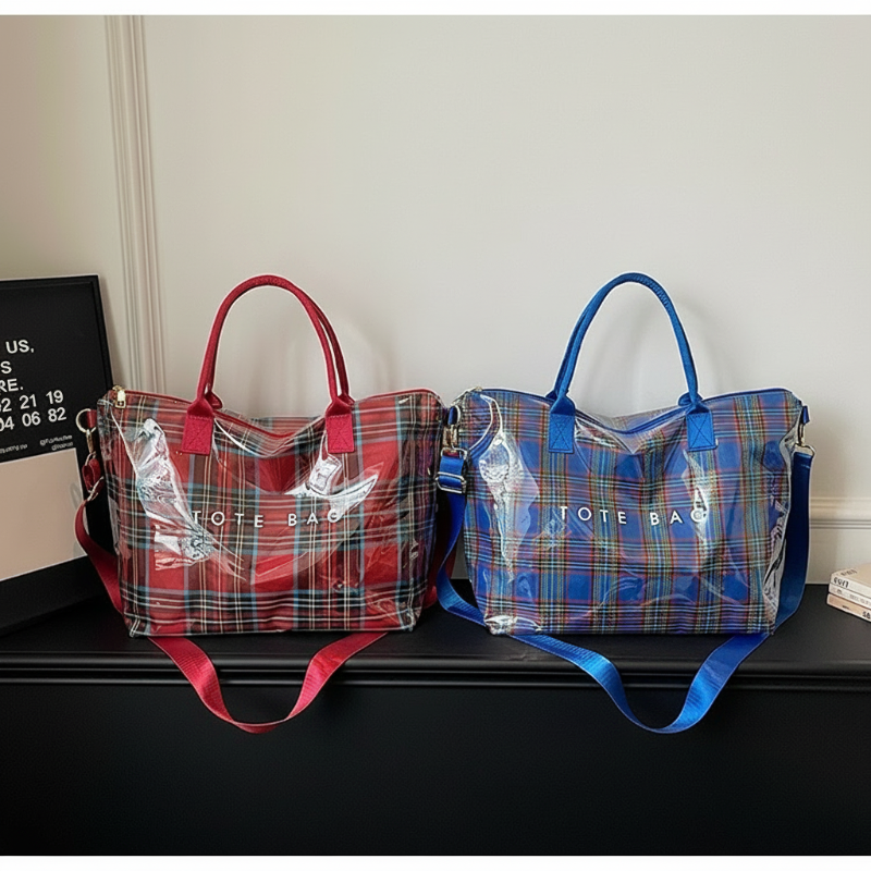 ⏳Time-Limited Special⏰Women's Plaid PVC Tote Bag