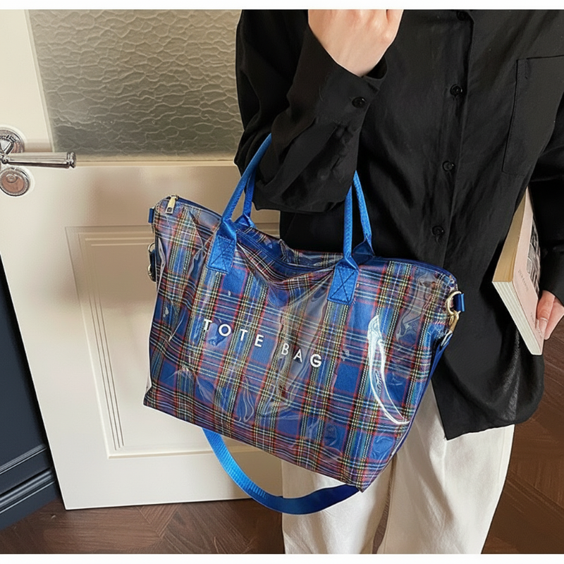 ⏳Time-Limited Special⏰Women's Plaid PVC Tote Bag