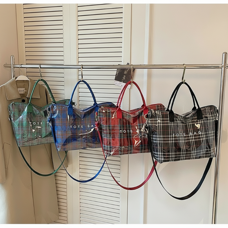 ⏳Time-Limited Special⏰Women's Plaid PVC Tote Bag