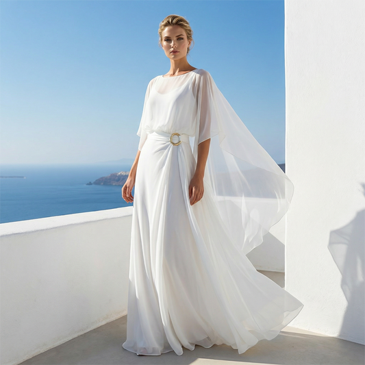 ⏳Time-Limited Special⏰Flowing Cape Sleeve Top & Wrap Pants Set ✨ Effortless Elegance
