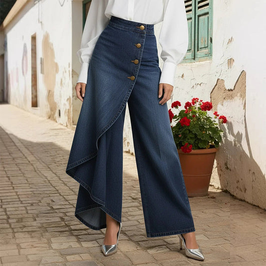 ⏳Time-Limited Special⏰Asymmetrical Wrap Denim Skirt Pants