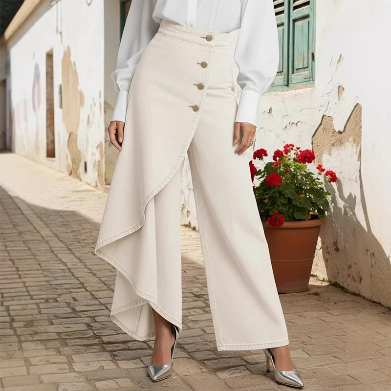 ⏳Time-Limited Special⏰Asymmetrical Wrap Denim Skirt Pants