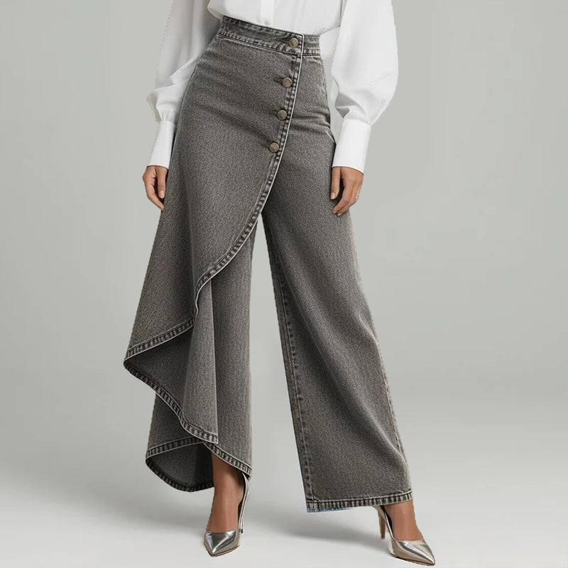 ⏳Time-Limited Special⏰Asymmetrical Wrap Denim Skirt Pants