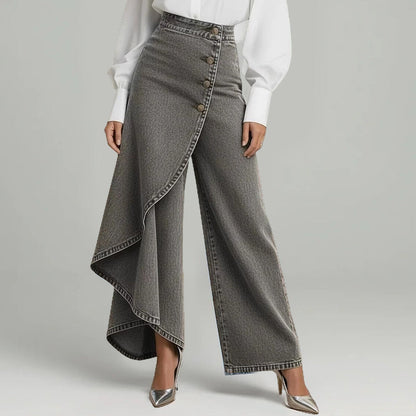 ⏳Time-Limited Special⏰Asymmetrical Wrap Denim Skirt Pants