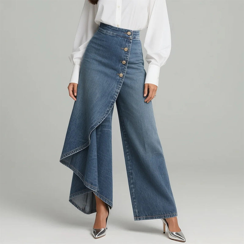 ⏳Time-Limited Special⏰Asymmetrical Wrap Denim Skirt Pants
