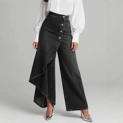 ⏳Time-Limited Special⏰Asymmetrical Wrap Denim Skirt Pants