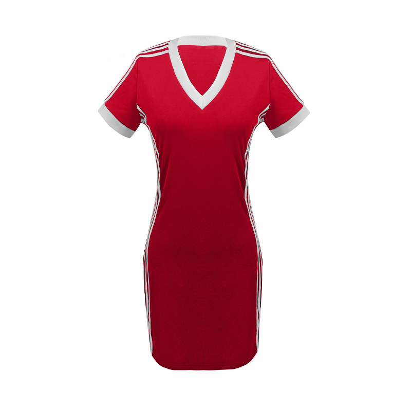 ⏳Time-Limited Special⏰Women's Sporty V-Neck Bodycon Mini Dress