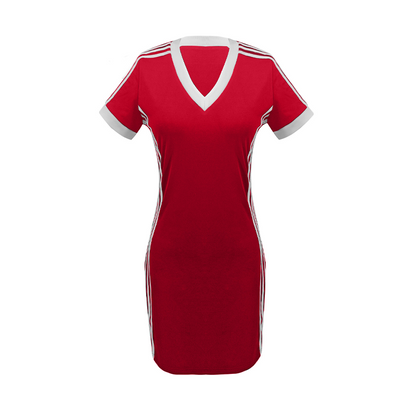 ⏳Time-Limited Special⏰Women's Sporty V-Neck Bodycon Mini Dress