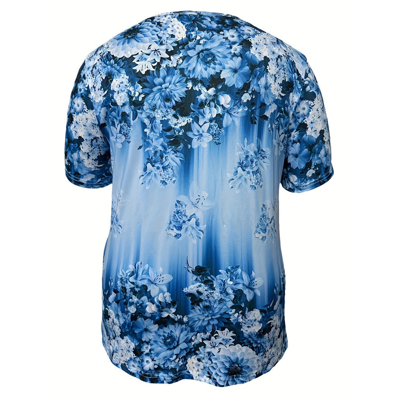 ⏳Time-Limited Special⏰Women's Elegant Floral Printed Short Sleeve Top