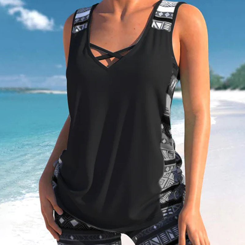 ⏳Time-Limited Special⏰Women's Printed Tankini Swimsuit – 2-Piece Tummy Control Set 🌸
