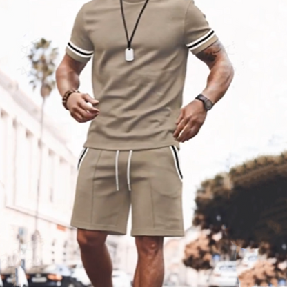 ⏳Time-Limited Special⏰Men's Striped T-Shirt & Shorts 2-Piece Set