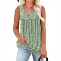 ⏳Time-Limited Special⏰Women's Printed Button Sleeveless Top
