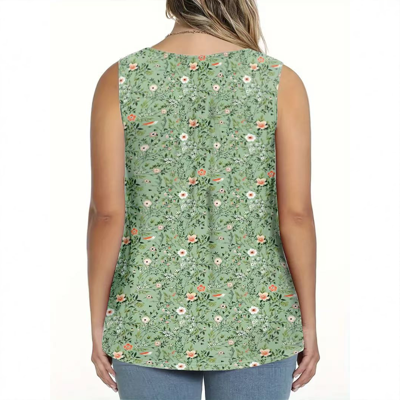 ⏳Time-Limited Special⏰Women's Printed Button Sleeveless Top