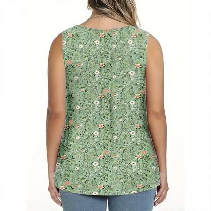 ⏳Time-Limited Special⏰Women's Printed Button Sleeveless Top