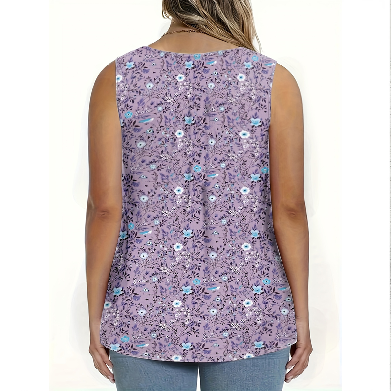 ⏳Time-Limited Special⏰Women's Printed Button Sleeveless Top