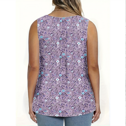 ⏳Time-Limited Special⏰Women's Printed Button Sleeveless Top