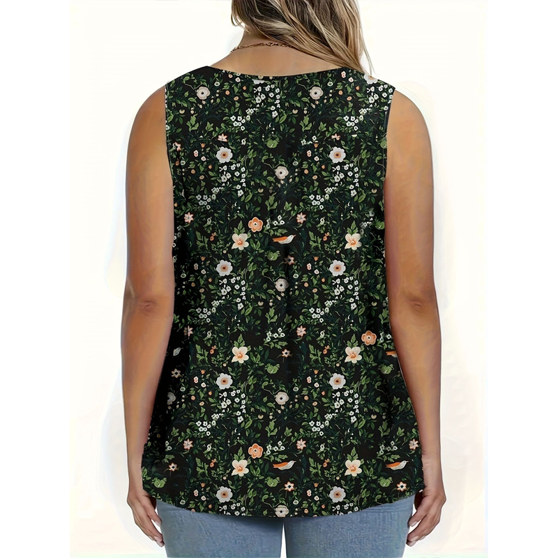 ⏳Time-Limited Special⏰Women's Printed Button Sleeveless Top
