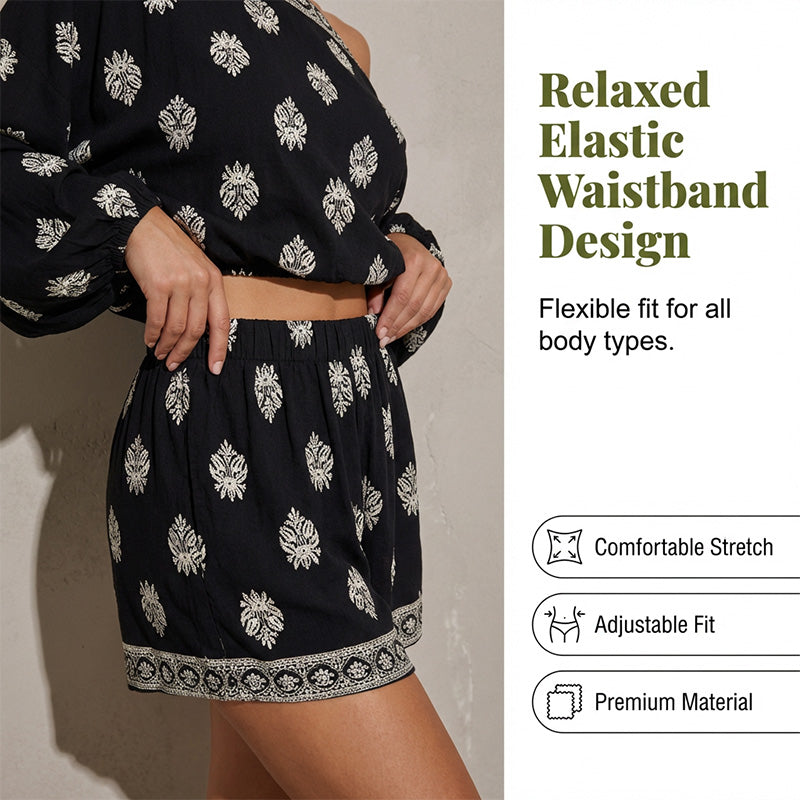 ⏳Time-Limited Special⏰Bohemian Off-Shoulder Printed Jumpsuit Set