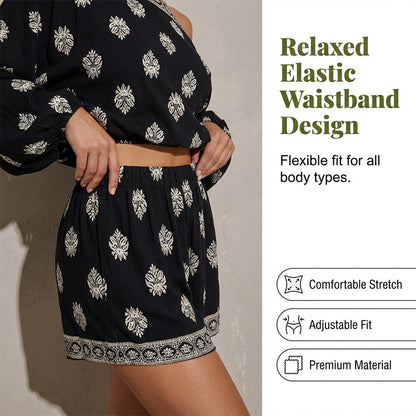 ⏳Time-Limited Special⏰Bohemian Off-Shoulder Printed Jumpsuit Set