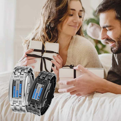 ⏳Time-Limited Special⏰Men's Binary LED Watch – Stainless Steel, Blue Light, Sporty, Water-Resistant, Modern ⚡