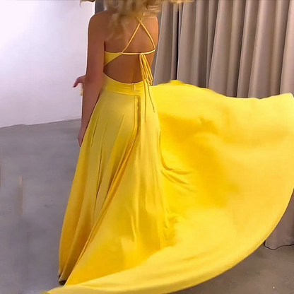 ⏳Time-Limited Special⏰V-Neck Spaghetti Strap High Slit Maxi Dress