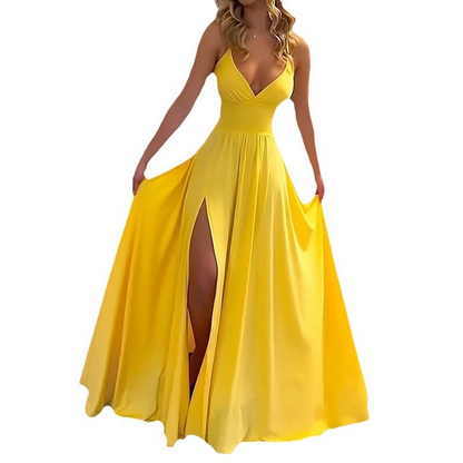 ⏳Time-Limited Special⏰V-Neck Spaghetti Strap High Slit Maxi Dress