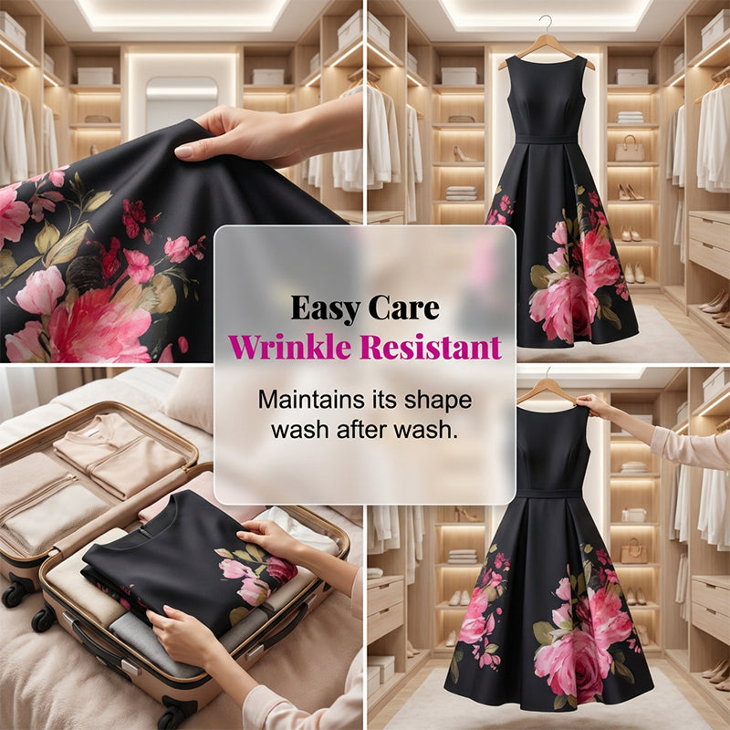 ⏳Time-Limited Special⏰Elegant Sleeveless A-Line Midi Dress with Floral Print