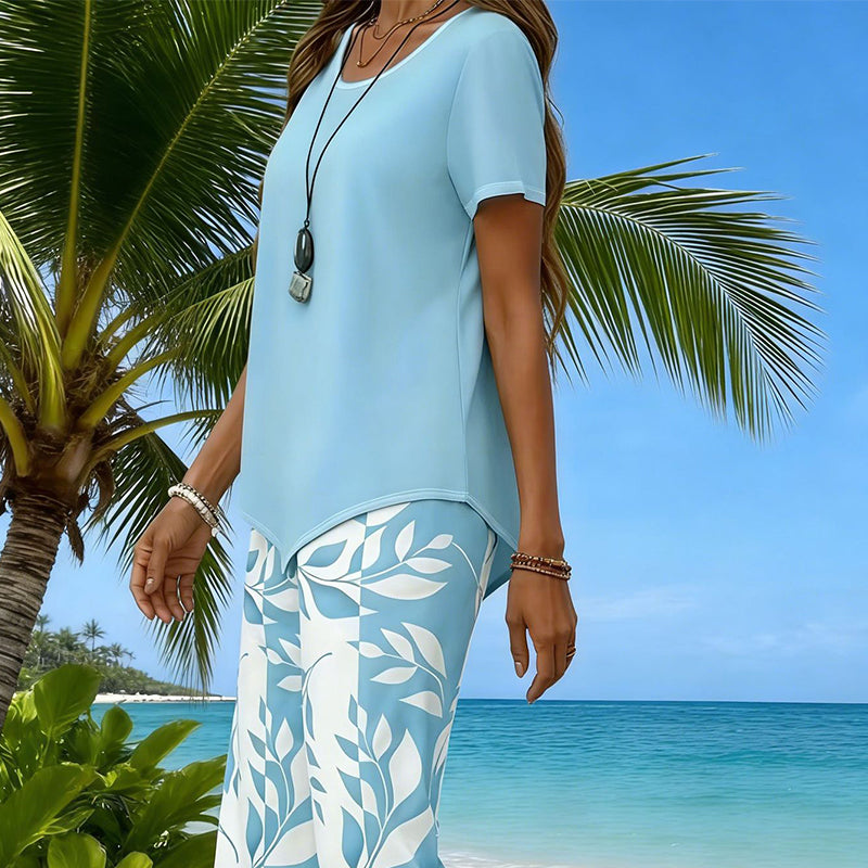 ⏳Time-Limited Special⏰Women's Asymmetrical Top & Capri Pants 2-Piece Set