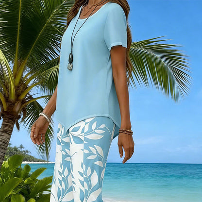 ⏳Time-Limited Special⏰Women's Asymmetrical Top & Capri Pants 2-Piece Set