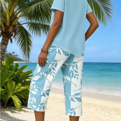 ⏳Time-Limited Special⏰Women's Asymmetrical Top & Capri Pants 2-Piece Set