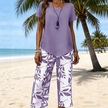 ⏳Time-Limited Special⏰Women's Asymmetrical Top & Capri Pants 2-Piece Set