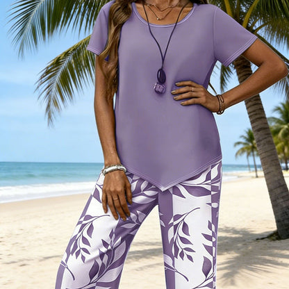 ⏳Time-Limited Special⏰Women's Asymmetrical Top & Capri Pants 2-Piece Set