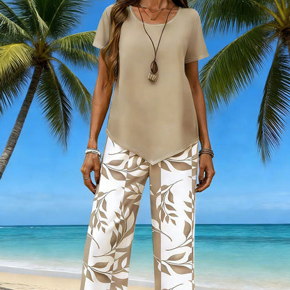 ⏳Time-Limited Special⏰Women's Asymmetrical Top & Capri Pants 2-Piece Set