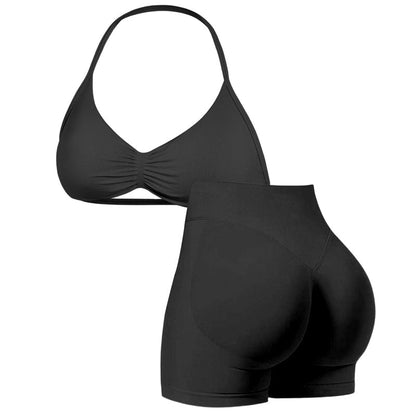 ⏳Time-Limited Special⏰Women's Halter & Shorts Set – Tummy Control, Seamless, Butt-Lifting 🍑