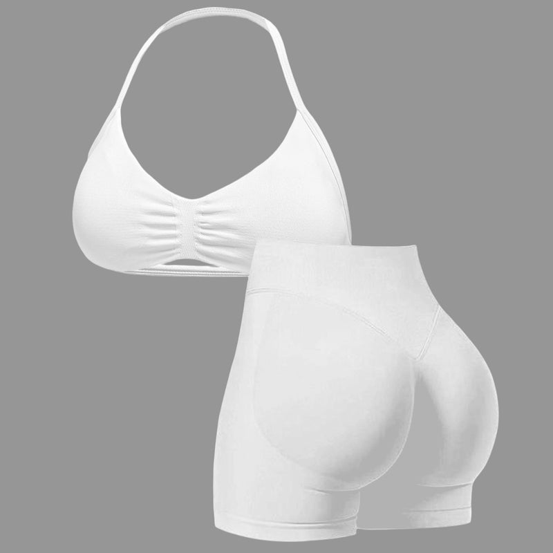⏳Time-Limited Special⏰Women's Halter & Shorts Set – Tummy Control, Seamless, Butt-Lifting 🍑