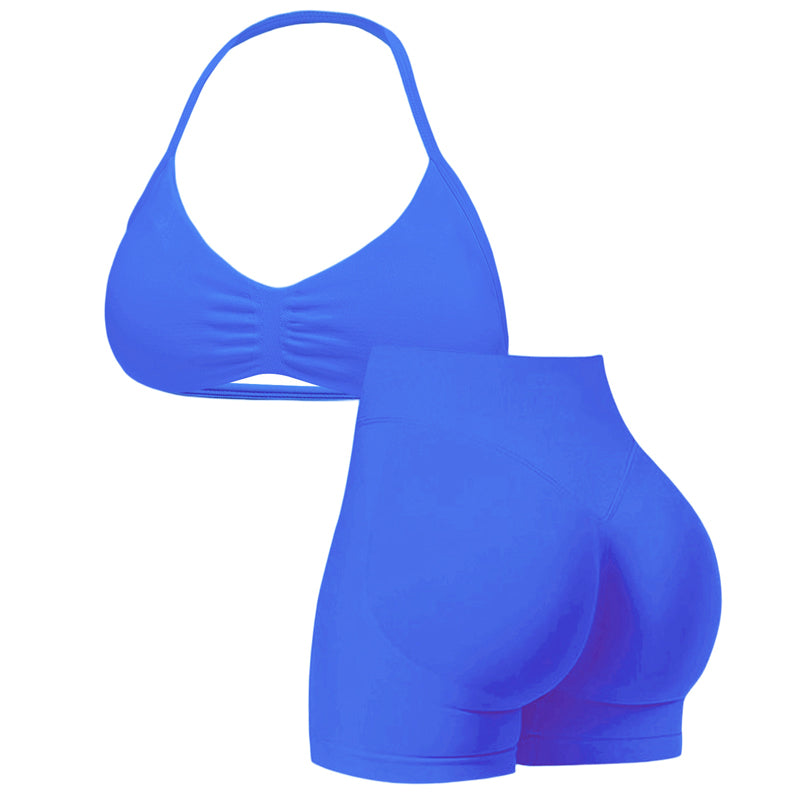 ⏳Time-Limited Special⏰Women's Halter & Shorts Set – Tummy Control, Seamless, Butt-Lifting 🍑