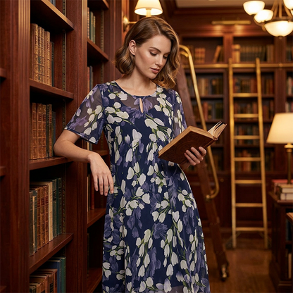 ⏳Time-Limited Special⏰Short Sleeve A-Line Knee-Length Party Dress