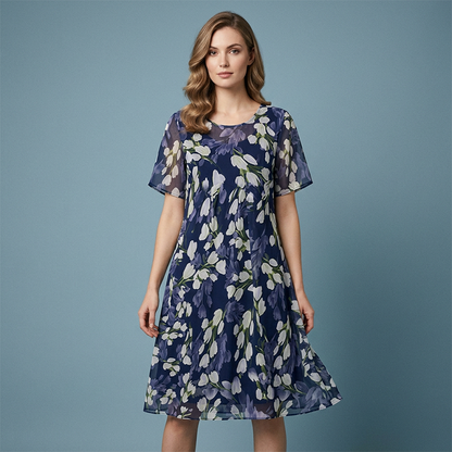 ⏳Time-Limited Special⏰Short Sleeve A-Line Knee-Length Party Dress