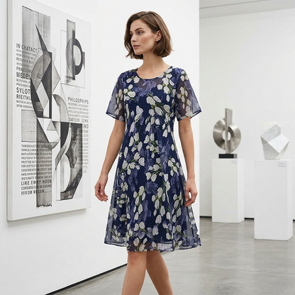 ⏳Time-Limited Special⏰Short Sleeve A-Line Knee-Length Party Dress