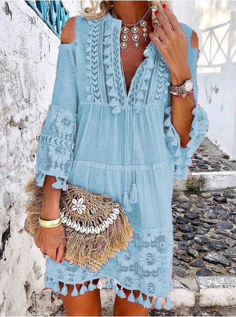 ⏳Time-Limited Special⏰Women's Loose Cotton Linen Embroidered Dress🌸👗
