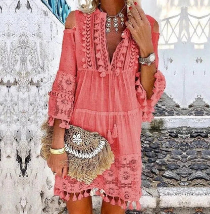 ⏳Time-Limited Special⏰Women's Loose Cotton Linen Embroidered Dress🌸👗