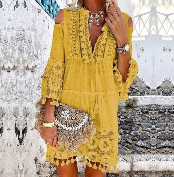 ⏳Time-Limited Special⏰Women's Loose Cotton Linen Embroidered Dress🌸👗