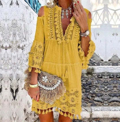 ⏳Time-Limited Special⏰Women's Loose Cotton Linen Embroidered Dress🌸👗