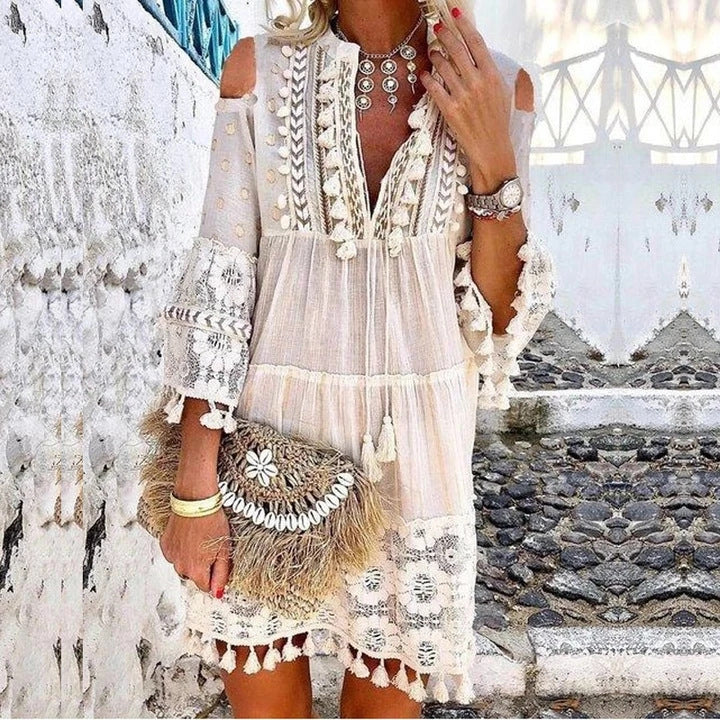 ⏳Time-Limited Special⏰Women's Loose Cotton Linen Embroidered Dress🌸👗