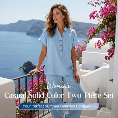 ⏳Time-Limited Special⏰Women's 2-Piece Set – Solid Color, Casual, Comfortable, Versatile ✨